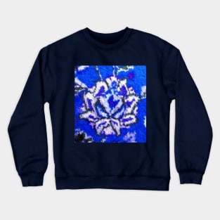 blue flower, flower design, floral designs, minimal art, abstract art, floral pattern, antique rug photo , For custom orders please DM me. Crewneck Sweatshirt